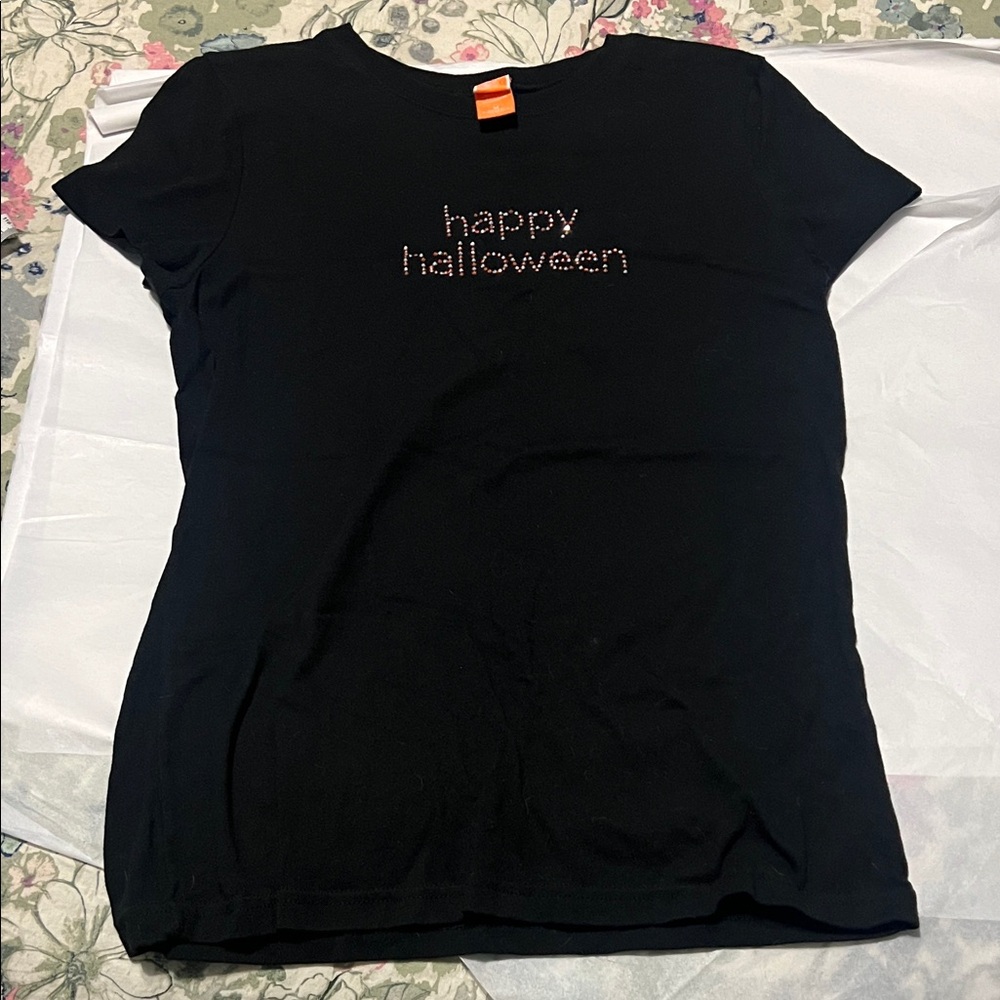 Black 'Happy Halloween' Tee